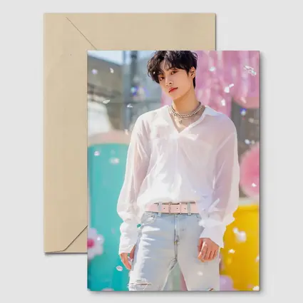 K-Pop Young Man Colorful Pastel Background