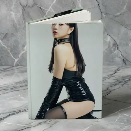 Bunny Girl Black Latex Costume White Background