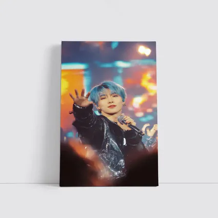 Blue Haired K-Pop Artist Stage Performance