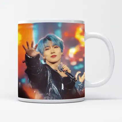 Blue Haired K-Pop Artist Stage Performance