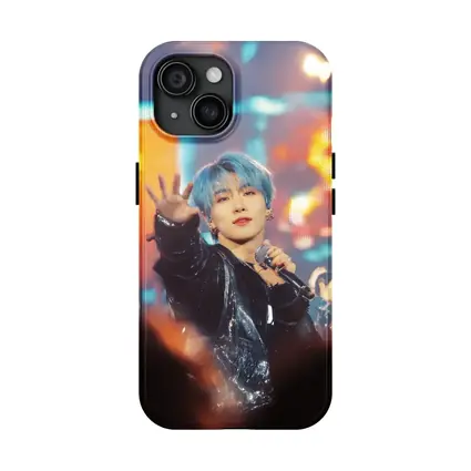 Blue Haired K-Pop Artist Stage Performance