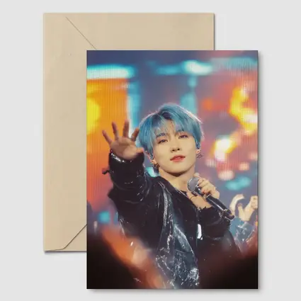 Blue Haired K-Pop Artist Stage Performance