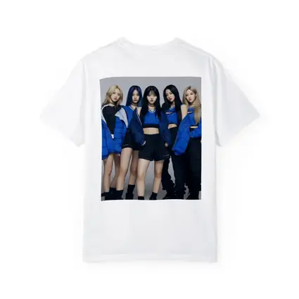 K-Pop Girl Group Blue Outfits White Background