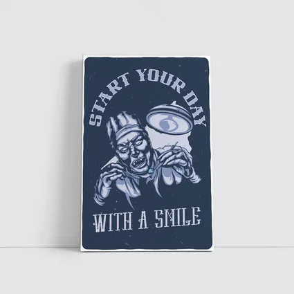 Start Your Day With A Smile Dark Illustration