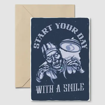 Start Your Day With A Smile Dark Illustration