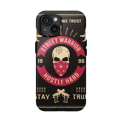 Street Warrior Skull Hustle Hard Dark Grunge