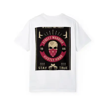 Street Warrior Skull Hustle Hard Dark Grunge