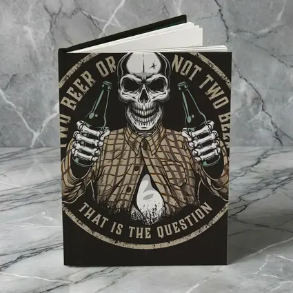 Skull Holding Beer Bottles Circular Badge