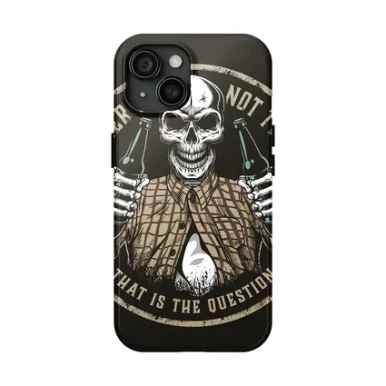 Skull Holding Beer Bottles Circular Badge