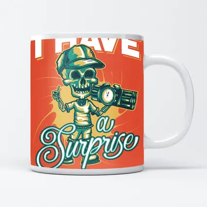 Skeleton Skull Holding Bomb Retro Grunge