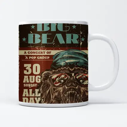 Big Bear Concert Retro Grunge Poster Art