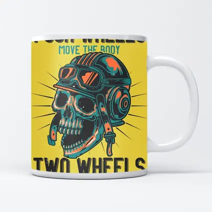 Four Wheels Two Wheels Skull Rider Art