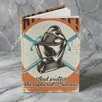 Rise Up Knight Helmet Crossed Swords Vintage