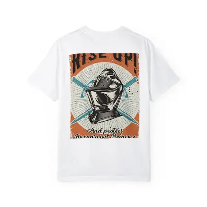Rise Up Knight Helmet Crossed Swords Vintage