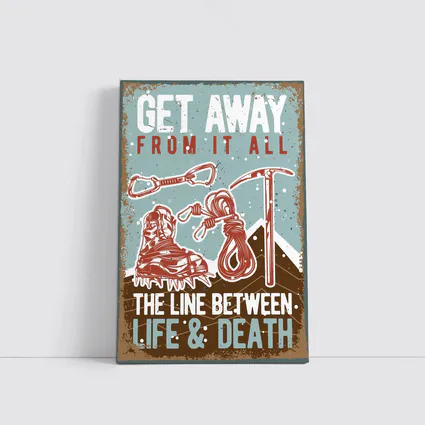 Retro Rock Climbing Gear Adventure Quote