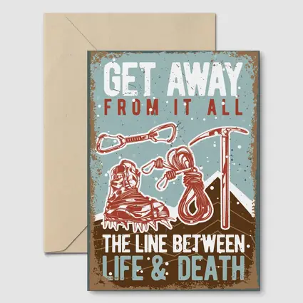 Retro Rock Climbing Gear Adventure Quote