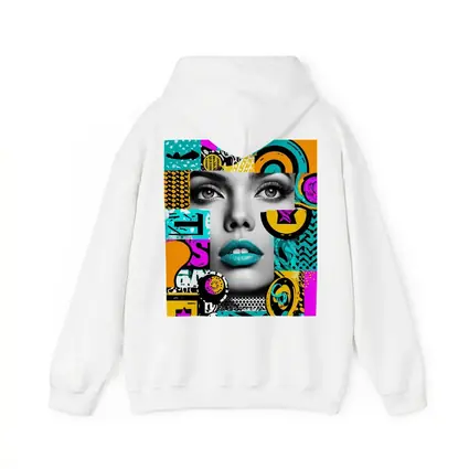 Pop Art Woman Face Colorful Abstract Collage