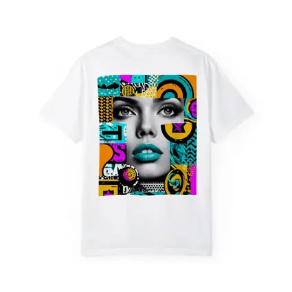 Pop Art Woman Face Colorful Abstract Collage