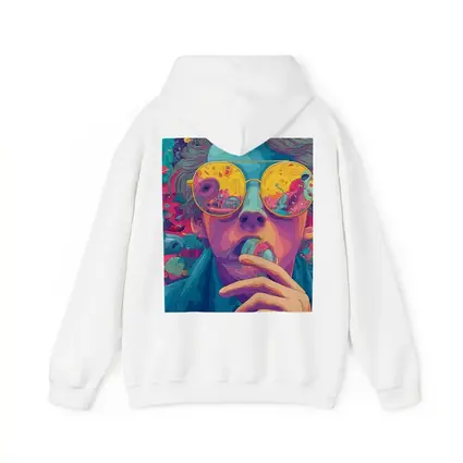Psychedelic Man Sunglasses Colorful Surreal Background