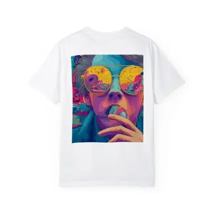 Psychedelic Man Sunglasses Colorful Surreal Background
