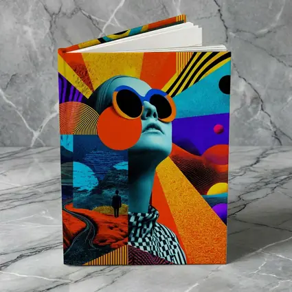 Retro Collage Woman Sunglasses Psychedelic Pop Art