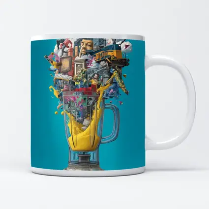 Surreal Blender Pop Art Teal Background