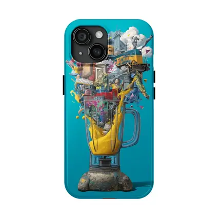 Surreal Blender Pop Art Teal Background