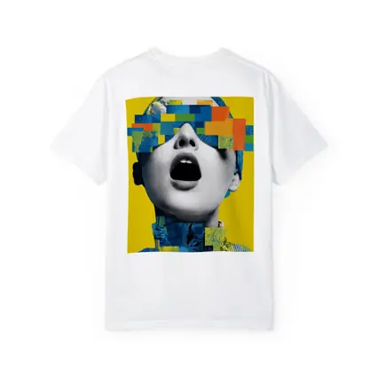 Pop Art Woman Collage Yellow Background