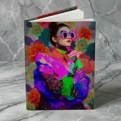 Neon Fashion Woman Floral Pop Art
