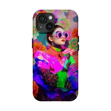 Neon Fashion Woman Floral Pop Art