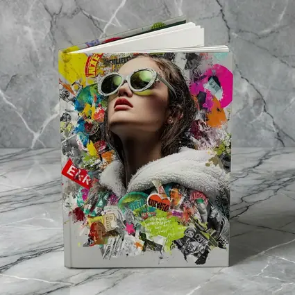 Woman Sunglasses Pop Art Collage Style