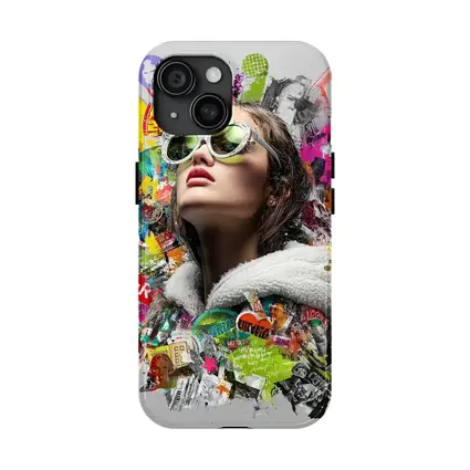 Woman Sunglasses Pop Art Collage Style