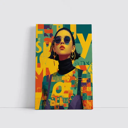 Fashion Woman Retro Typography Colorful Pop Art