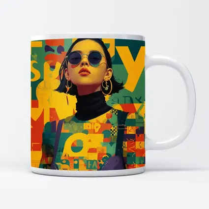Fashion Woman Retro Typography Colorful Pop Art