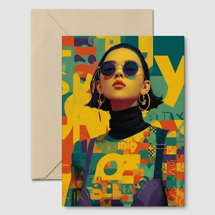 Fashion Woman Retro Typography Colorful Pop Art