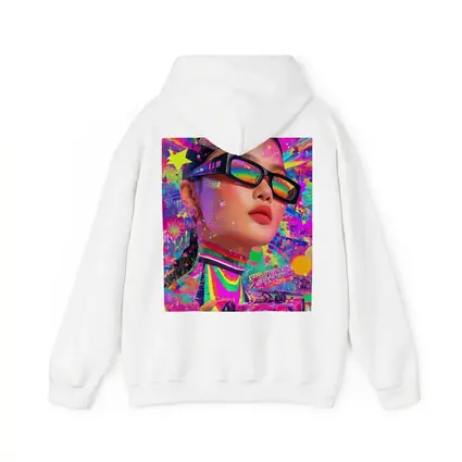 Neon Pop Art Woman Formula Racing Car