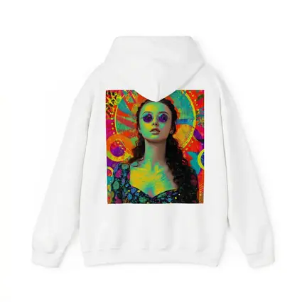 Psychedelic Woman Portrait Colorful Abstract Background