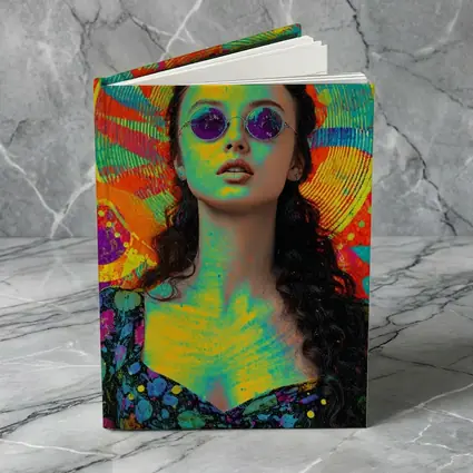 Psychedelic Woman Portrait Colorful Abstract Background