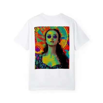 Psychedelic Woman Portrait Colorful Abstract Background