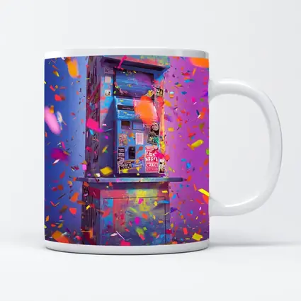 Colorful Arcade Machine Confetti Purple Background