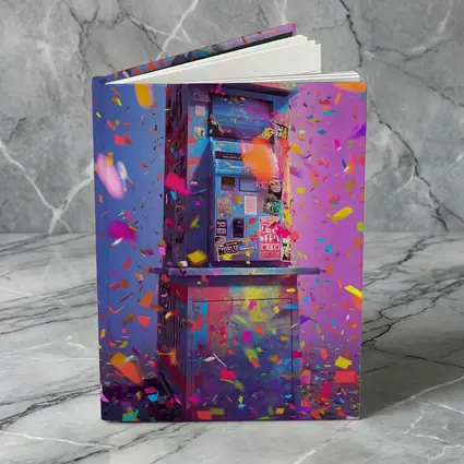 Colorful Arcade Machine Confetti Purple Background