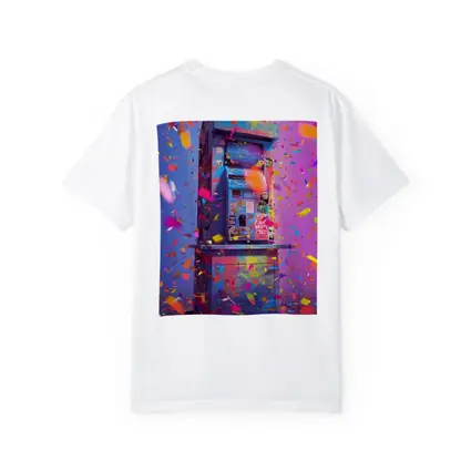 Colorful Arcade Machine Confetti Purple Background