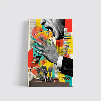 Political Speaker Collage Pop Art Illustration
