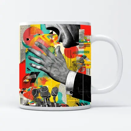 Political Speaker Collage Pop Art Illustration