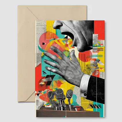 Political Speaker Collage Pop Art Illustration