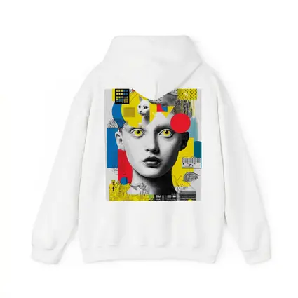 Pop Art Collage Woman With Yellow Eyes