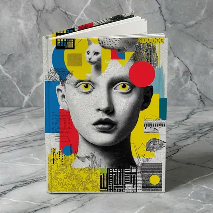 Pop Art Collage Woman With Yellow Eyes