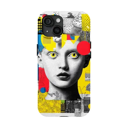 Pop Art Collage Woman With Yellow Eyes