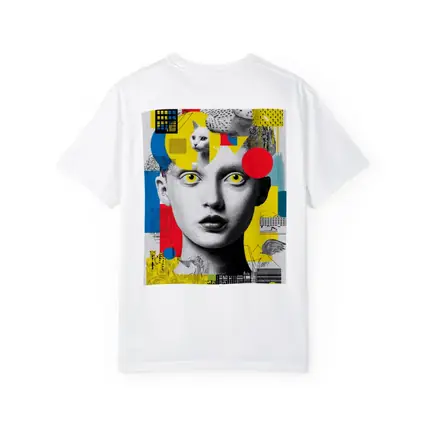 Pop Art Collage Woman With Yellow Eyes
