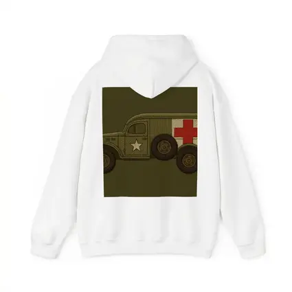 WWII Military Ambulance Truck Embroidery Art